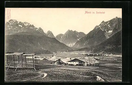 AK Moos im Sextental, Panorama mit Gebirgswand
