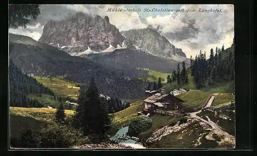 AK Santa Christina, Mühle mit Langkofel