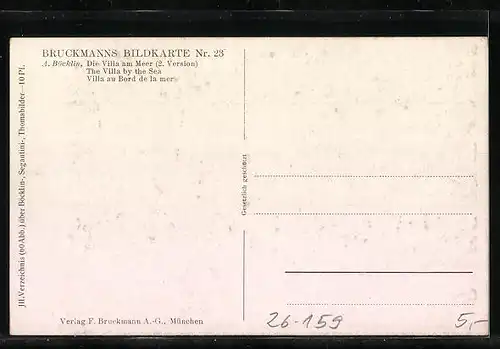Künstler-AK Arnold Böcklin: Haus am Meer bei Sturm