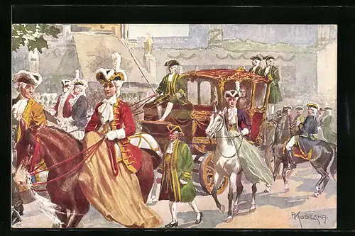 Künstler-AK Franz Kuderna: Kaiser-Jubil.-Huldigungsfestzug 1908