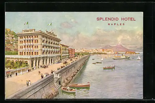 Künstler-AK Napoli, Splendid Hotel