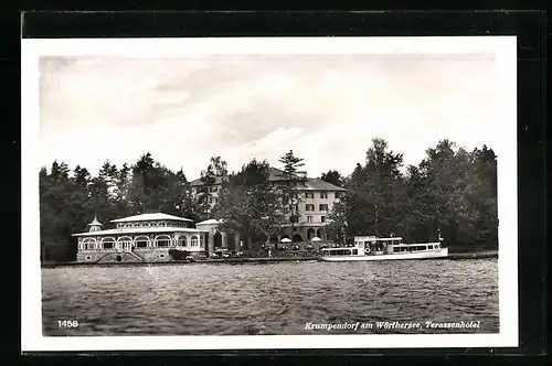 AK Krumpendorf am Wörthersee, Blick zum Terrassenhotel