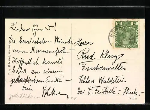 AK Kötschach, Gesamtansicht mit Gebirgswand