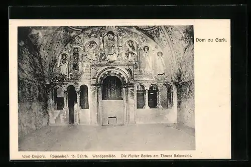 AK Gurk, Dom, West-Empore mit Wandgemälde