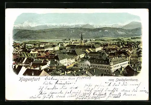 AK Klagenfurt, Blick vom Stadtpfarrturm