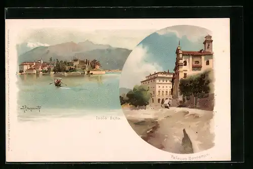 Lithographie Isola Bella, Palazzo Borromeo