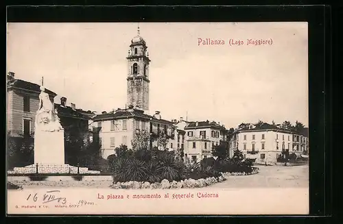 AK Pallanza, La piazza e monumento al generale Cadorna