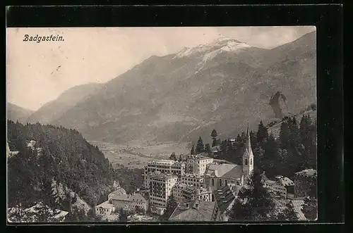 AK Badgastein, Ortsansicht aus der Vogelschau