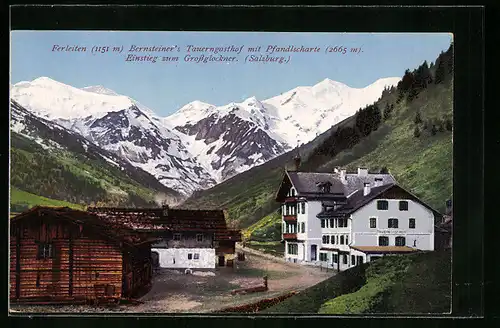 AK Ferleiten, Bernsteiner`s Tauerngasthof mit Pfandlscharte