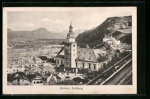 AK Hallein, Ortsansicht mit Kirche