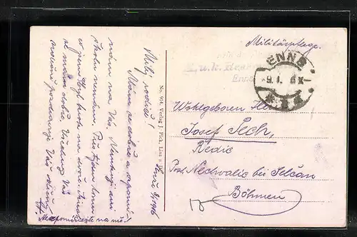 AK Enns, Strassenpartie am Stadtplatz