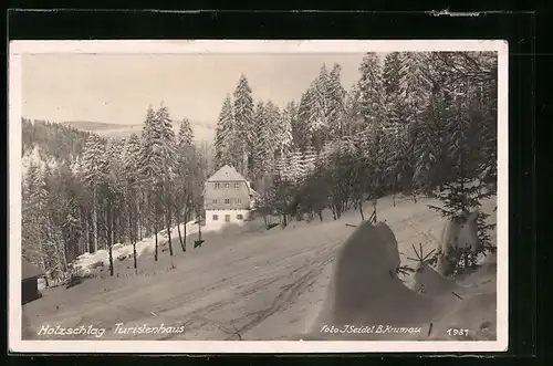 AK Holzschlag, Ansicht des gleichnamigen Hotels und Touristenheimes