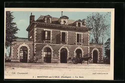 AK Montpon-sur-l`Isle, La Gare, Bahnhof
