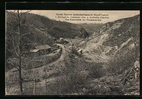 AK La Cellette, Grands Travaux hydro-électriques du Massif Central, Barrage du Chavanon, Vue d`ensemble 