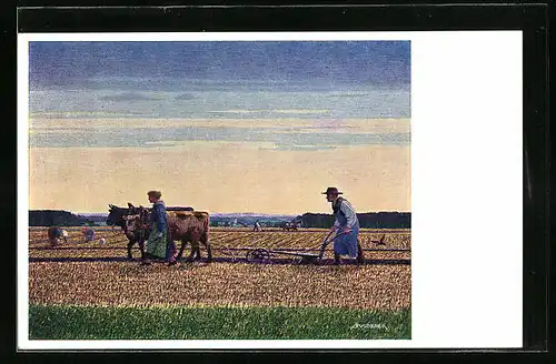 Künstler-AK Josef Madlener: Um`s tägliche Brot