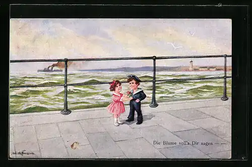 Künstler-AK Ad. Hoffmann: Die Blume soll`s Dir sagen ...