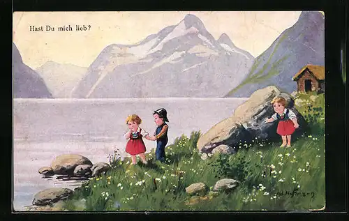 Künstler-AK Ad. Hoffmann: Hast Du mich lieb?