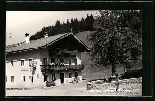 AK Kirchberg, Gasthof Zeinlach mit Terrasse