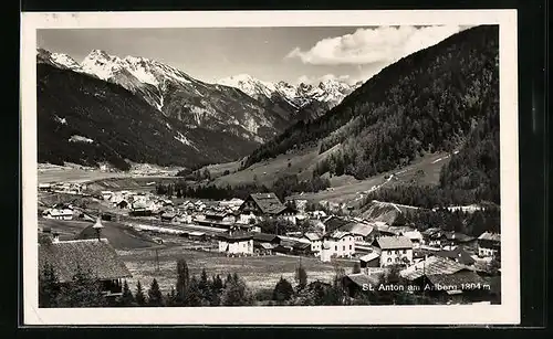AK St. Anton, Totalansicht aus der Vogelschau