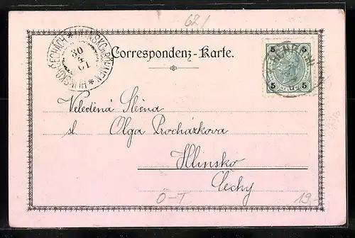 Lithographie Kirchbichl, Ortsansicht mit Kirche