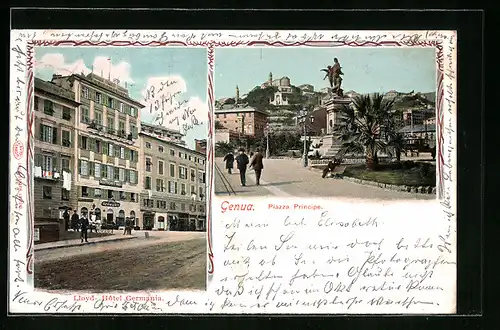 AK Genua, Lloyd-Hotel Germania, Piazza Principe
