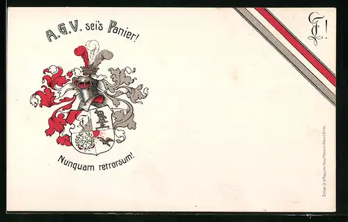 Künstler-AK A.G.V. sei`s Panier mit Studentenwappen