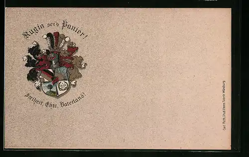 Künstler-AK Rugin sei`s Panier mit Studentenwappen