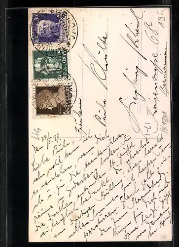 AK Genua, Ansicht der Deutschen Schule in Via Caffaro 34b