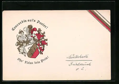 Künstler-AK Concordia sei`s Panier, Studentenwappen