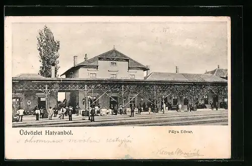 AK Hatvan, Palya Udvar, Bahnhof