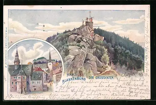Künstler-AK Bad Blankenburg, Der Grossvater, Schwenke Ser. 3. Nr. 5. Berg mit Gesicht / Berggesichter
