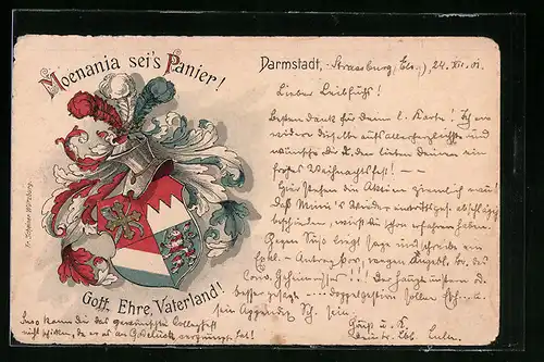 Lithographie Darmstadt, Studentenwappen der Moenania