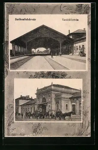 AK Székesfehérvár, Vasútállomás, Ansichten vom Bahnhof
