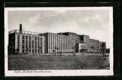 AK Fürth i. B., Städt. Krankenhaus, Totalansicht