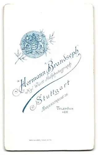 Fotografie H. Brandseph, Stuttgart, Marienstrasse 36, Bürgerliches Paar in hübscher Kleidung