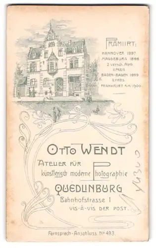Fotografie Otto Wendt, Quedlinburg, Bahnhofstrasse 1, Ansicht Quedlinburg, Haus des Fotoatelier