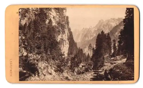 Fotografie Ludwig Hardtmuth, Salzburg, Ansicht Gosau, Blick in die Gosauschlucht