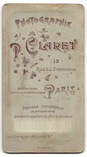 Fotografie P. Claret, Paris, junger Kürassier / Cuirassiers im Harnisch mit Kürassierhelm und Säbel