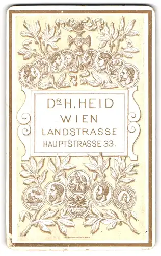 Fotografie Dr. H. Heid, Wien, Landstr., Orden und Medaillen mit Blattwerk verziert