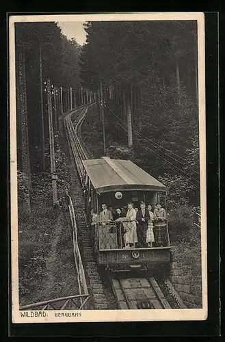 AK Wildbad, Bergbahn bei der Auffahrt