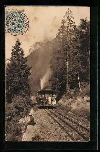 AK Aix-les-Bains, Chemin de fer du Revard, Une Tranchée