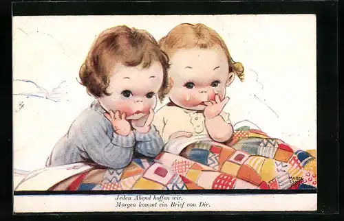 Künstler-AK Mabel Lucie Attwell: Kinder hoffen auf einen Brief