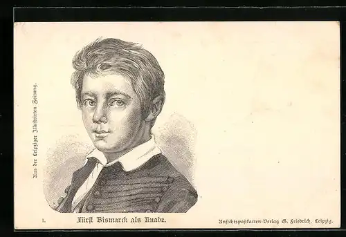 Künstler-AK Fürst Bismarck als Knabe