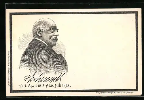 AK Fürst Bismarck, geb. 1.4.1815, gest. 30.7.1898