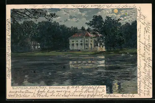 Künstler-AK Fritz Bergen: München, Badenburg im Nymphenburger Park