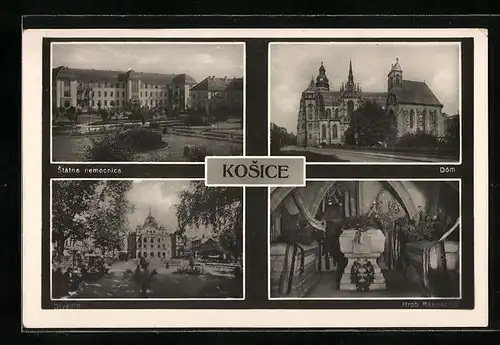 AK Kosice, Státna nemocnica, Dóm, Divadlo, Hrob Rakocziho