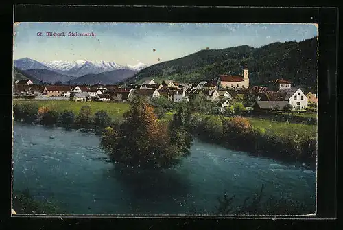 AK St. Michael, Ortsansicht mit Bergen
