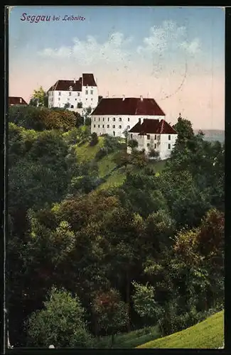 AK Seggau bei Leibnitz, ein Haus weit oben auf einem Berg