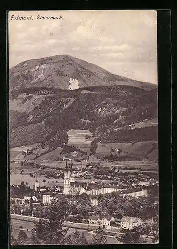 AK Admont, Ortsansicht aus der Vogelschau