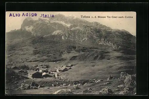 AK Tofana, Panorama v. d. Strasse Tre Croci nach Cortina